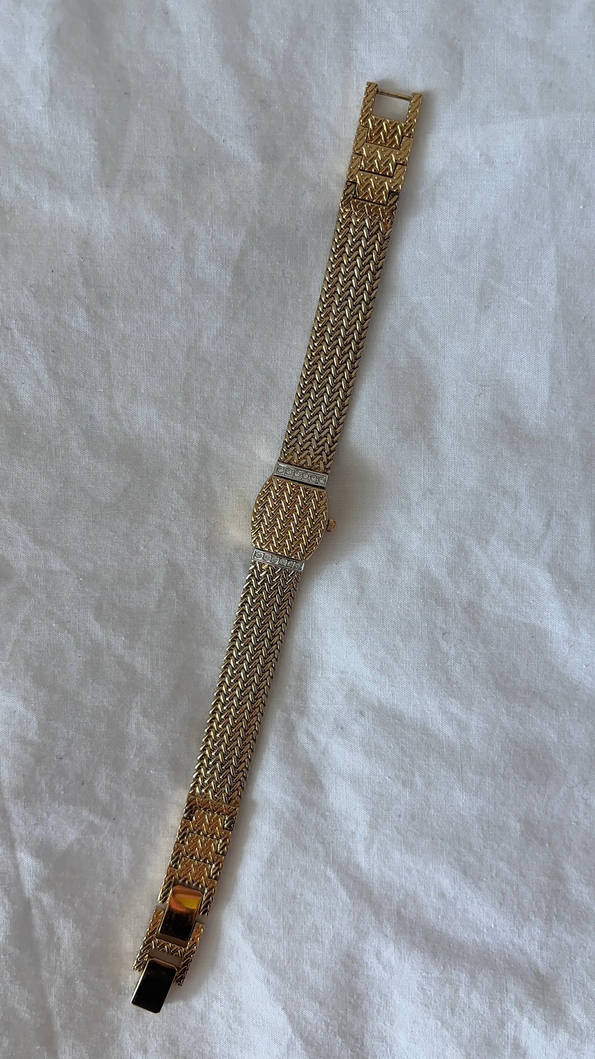 WORKING Gold-Tone Peek-A-Boo Watch