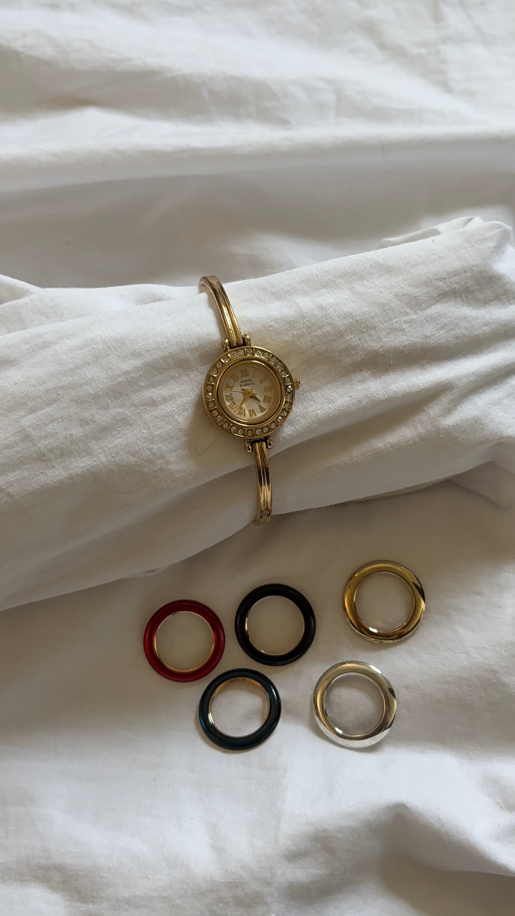 WORKING Gold-Tone Interchangeable Bezel Watch Set