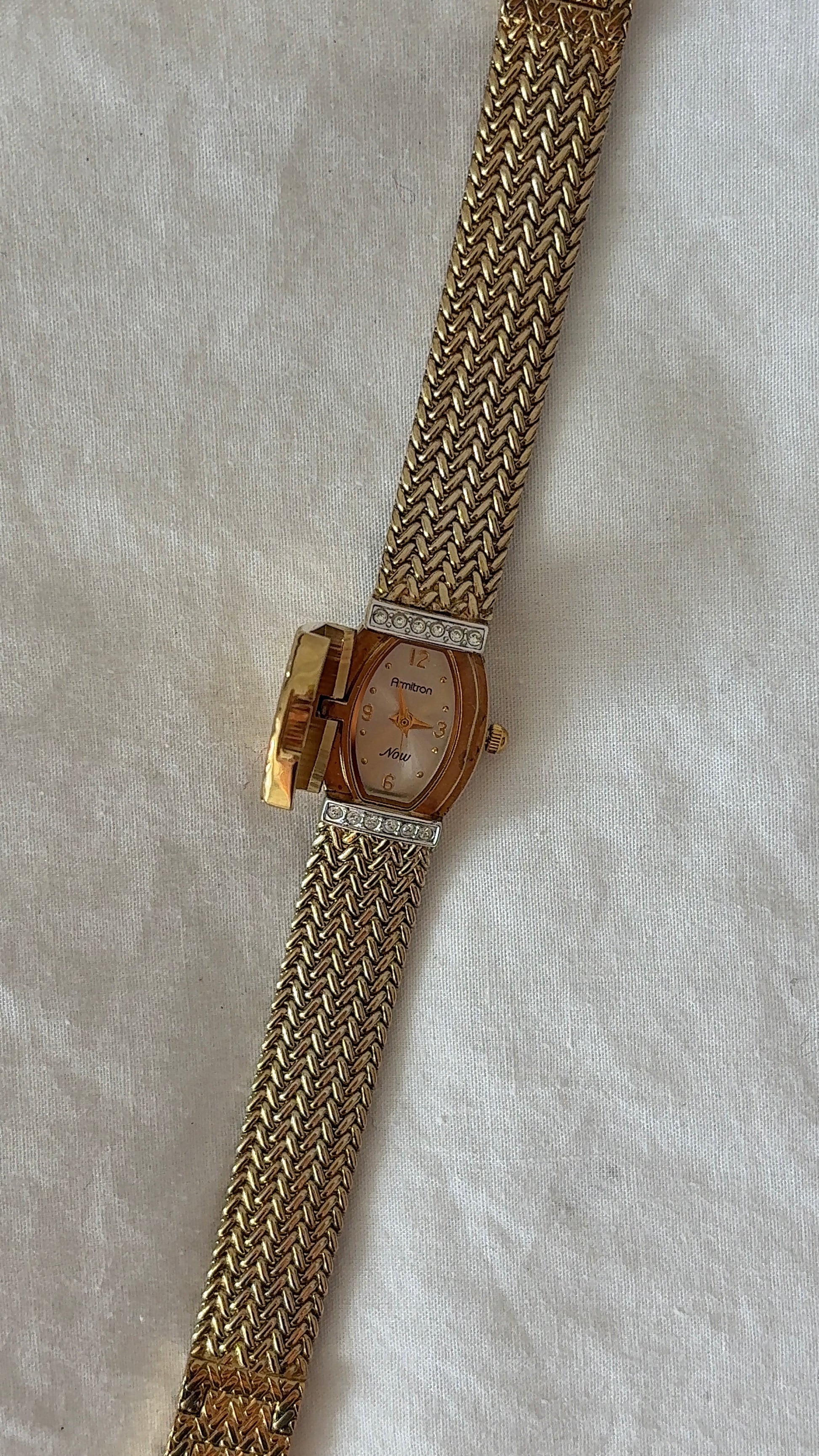 WORKING Gold-Tone Peek-A-Boo Watch