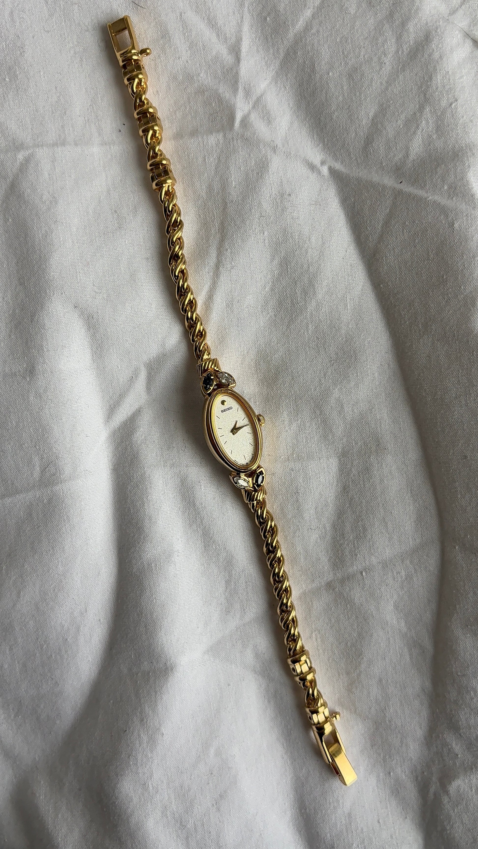 WORKING Navy Gemstone Seiko Watch