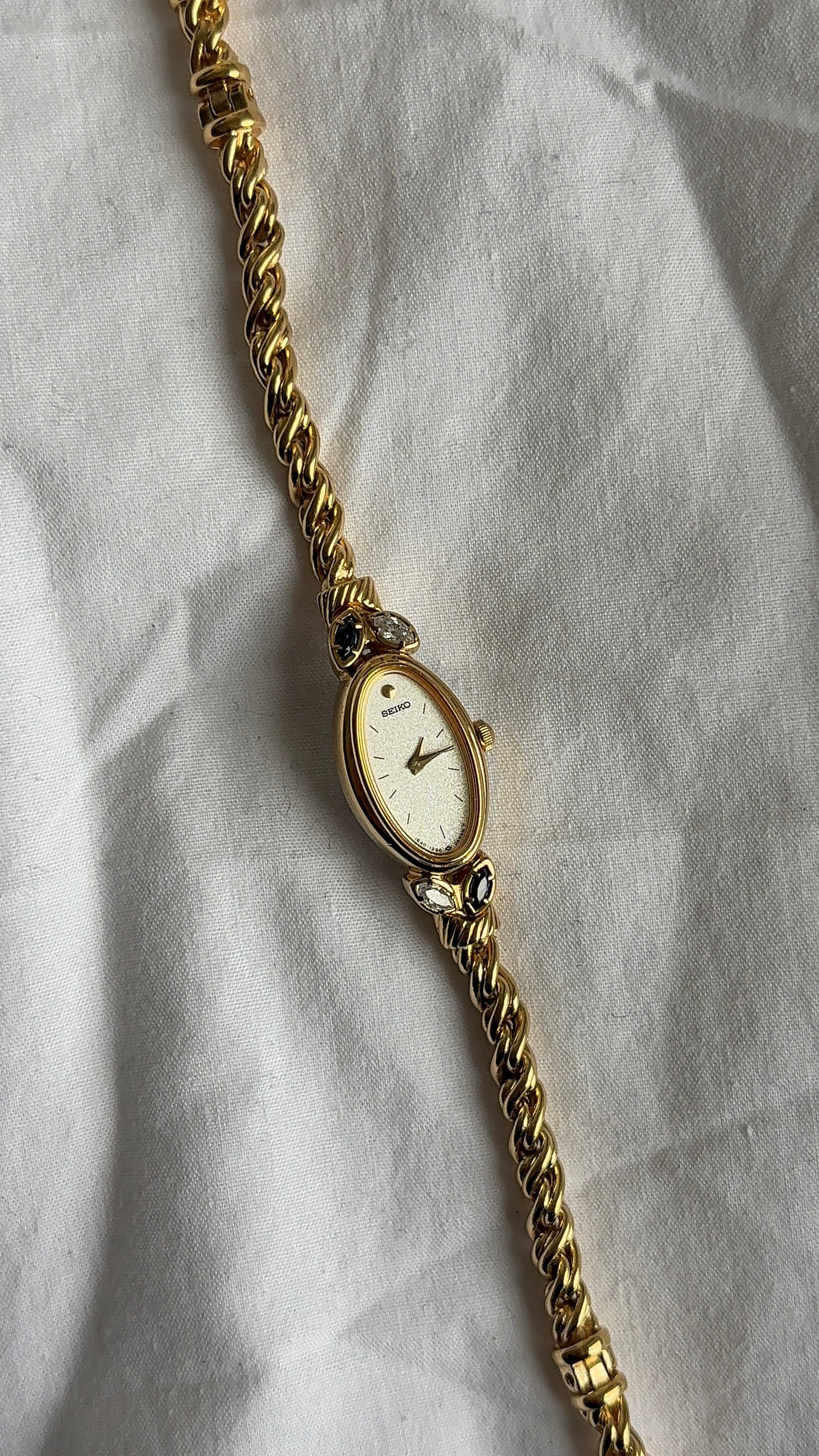 WORKING Navy Gemstone Seiko Watch