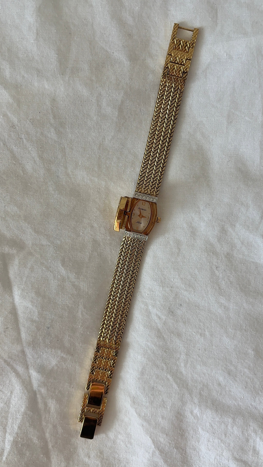 WORKING Gold-Tone Peek-A-Boo Watch