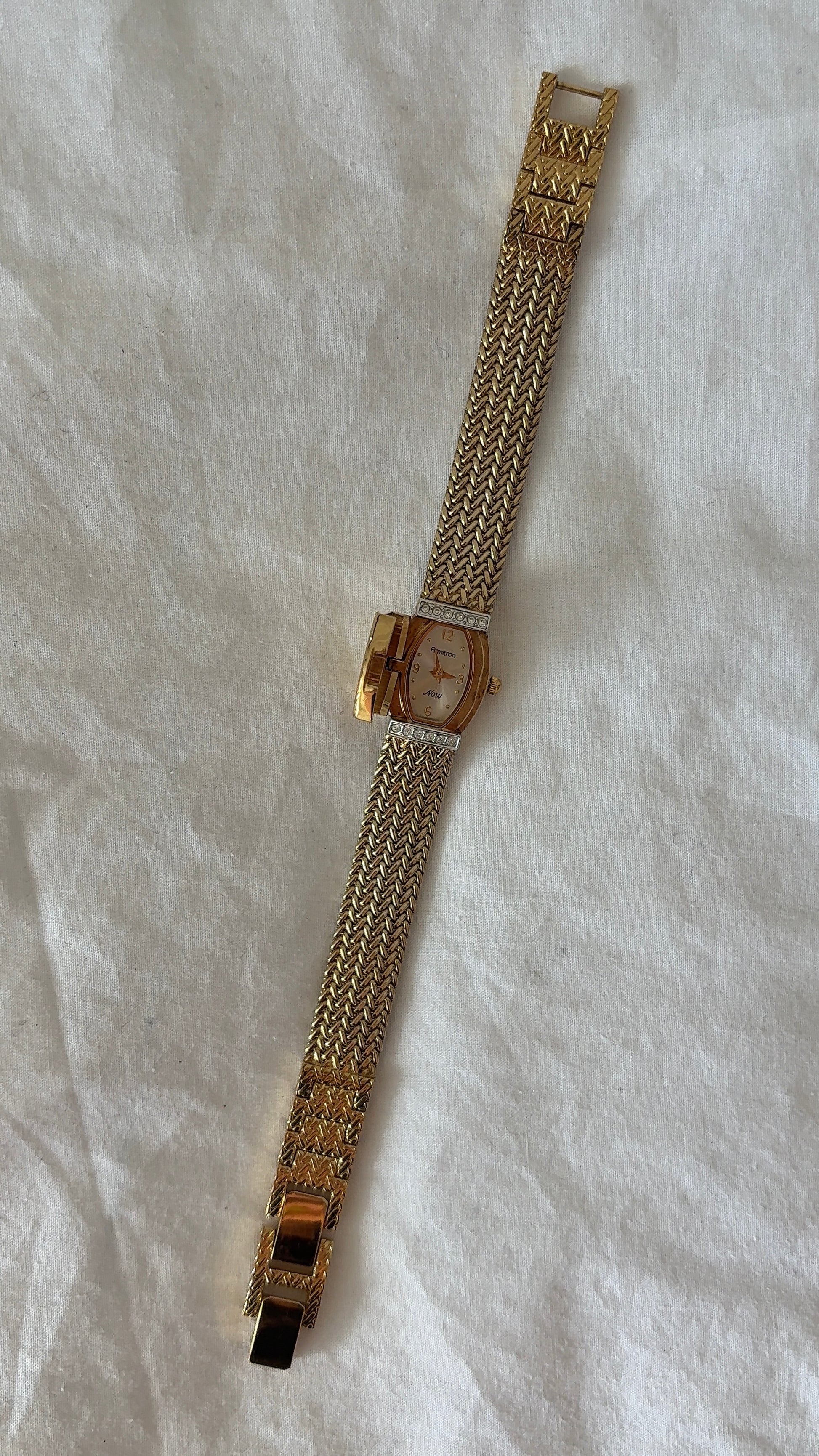 WORKING Gold-Tone Peek-A-Boo Watch