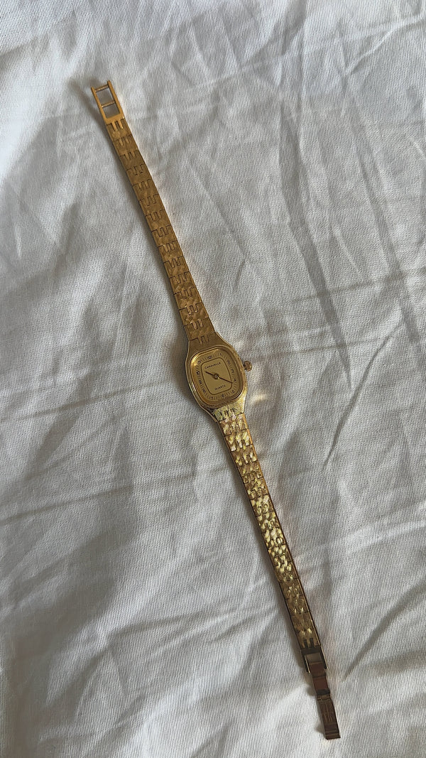 WORKING Gold-Tone Clasp Watch
