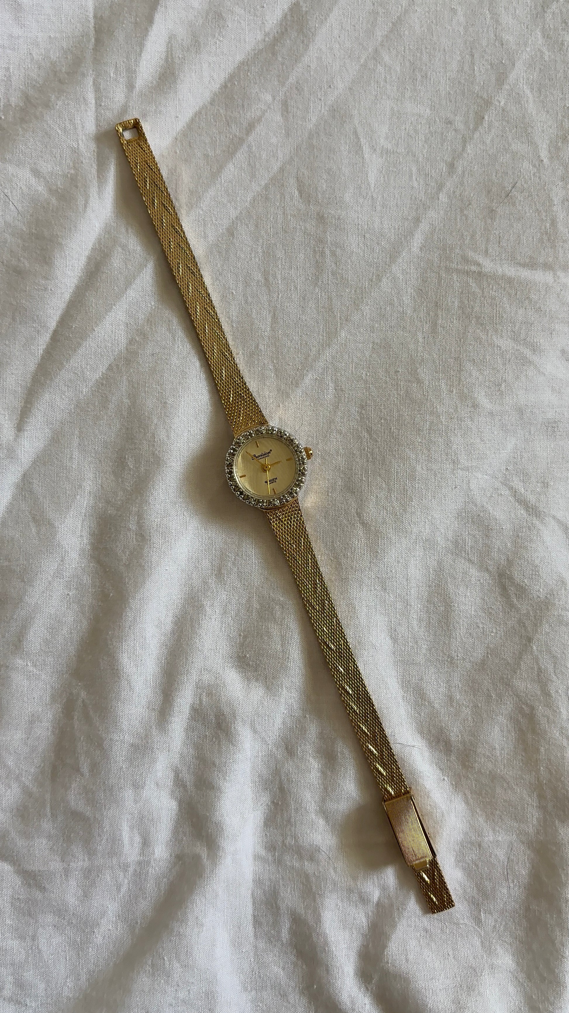 WORKING Crystal Dial Clasp Watch