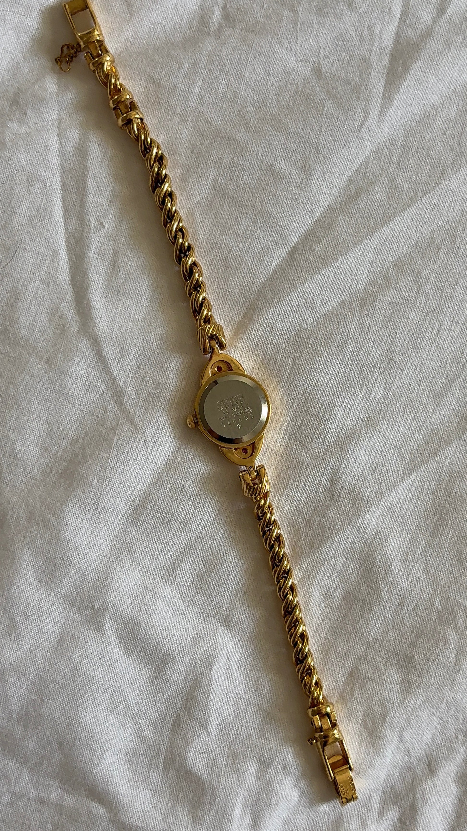 WORKING Seiko Pink Gemstone Dainty Clasp Watch