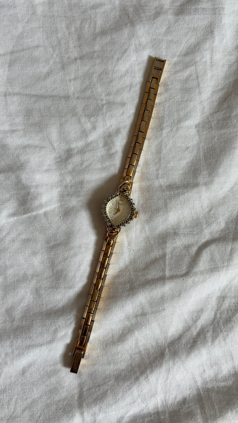 WORKING Dainty Gold-Tone Clasp Watch