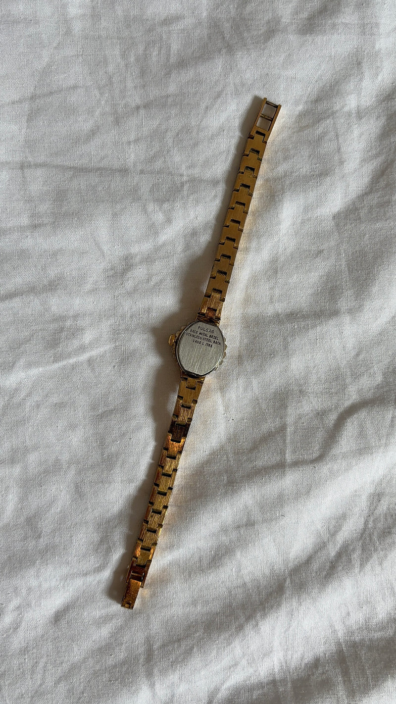 WORKING Dainty Gold-Tone Clasp Watch