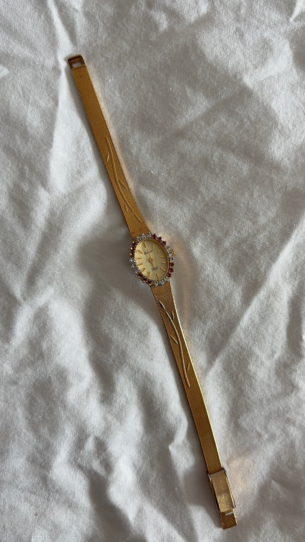 WORKING Deauville Ruby Gem Textured Band Watch
