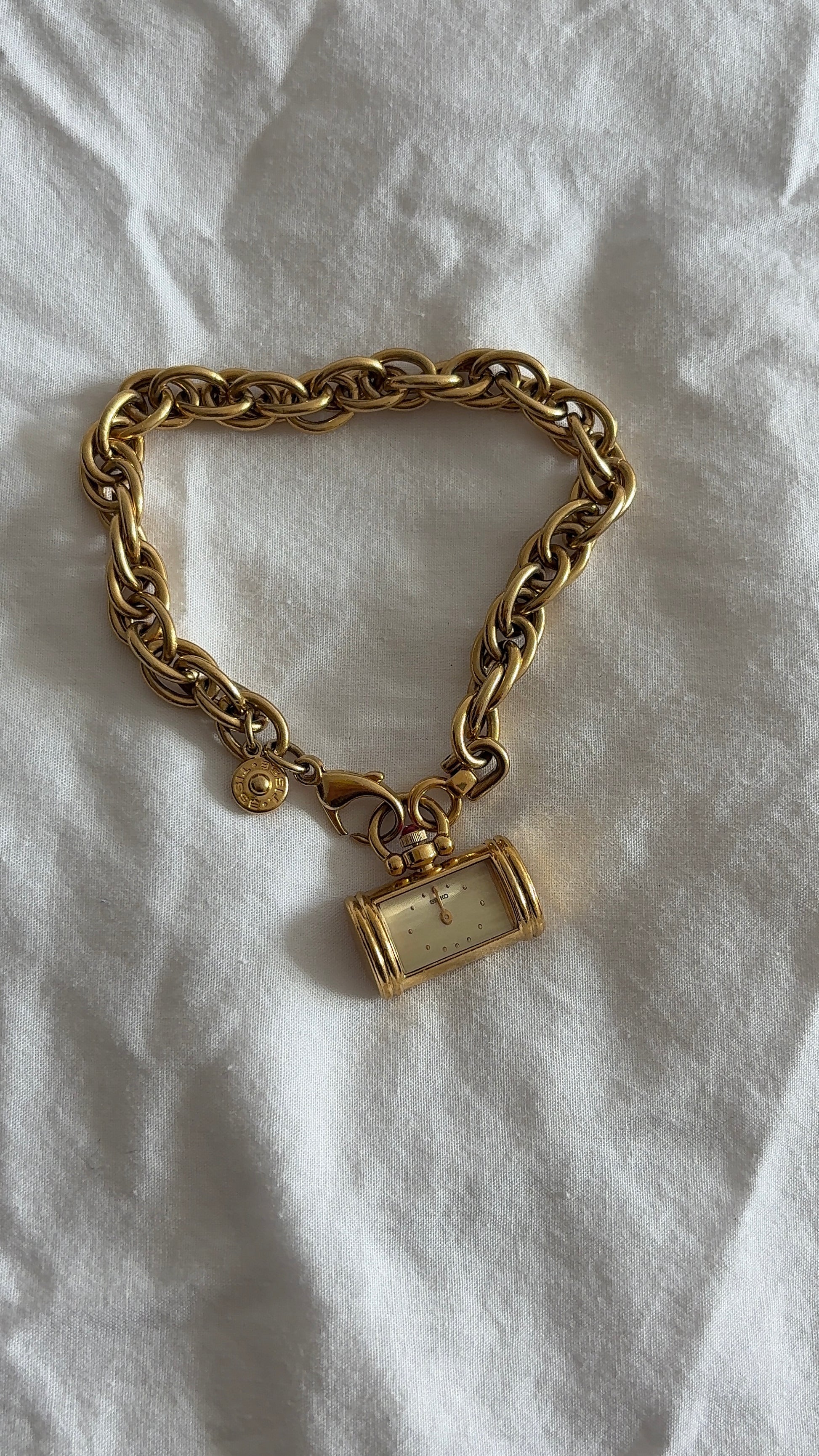 WORKING Seiko Chain Link Charm Watch