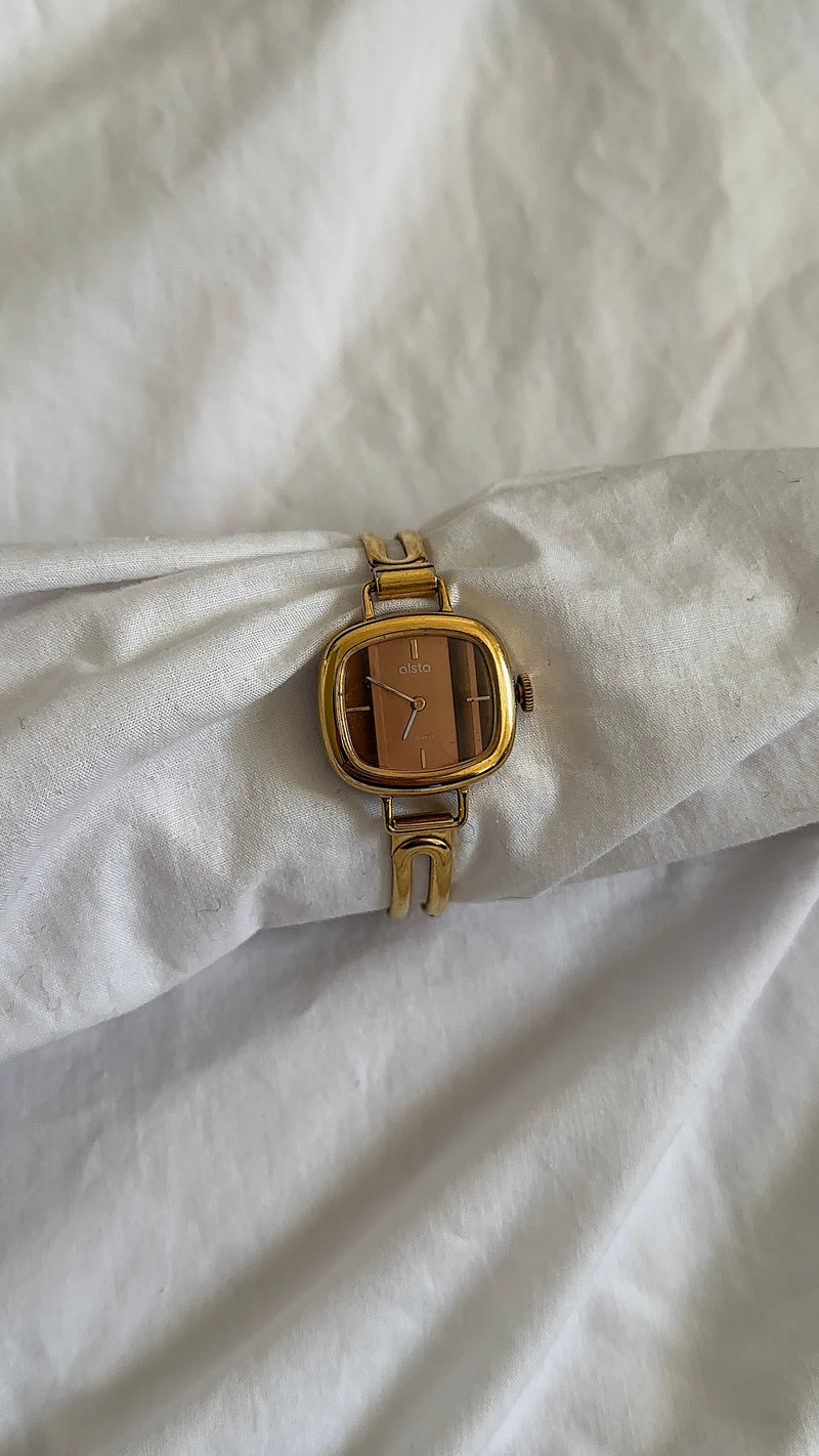 WORKING Gold-Tone Art Deco Watch