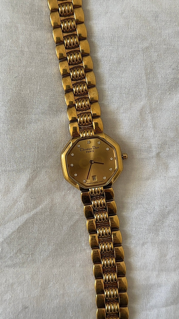 WORKING Gold-Tone Christian Dior Watch