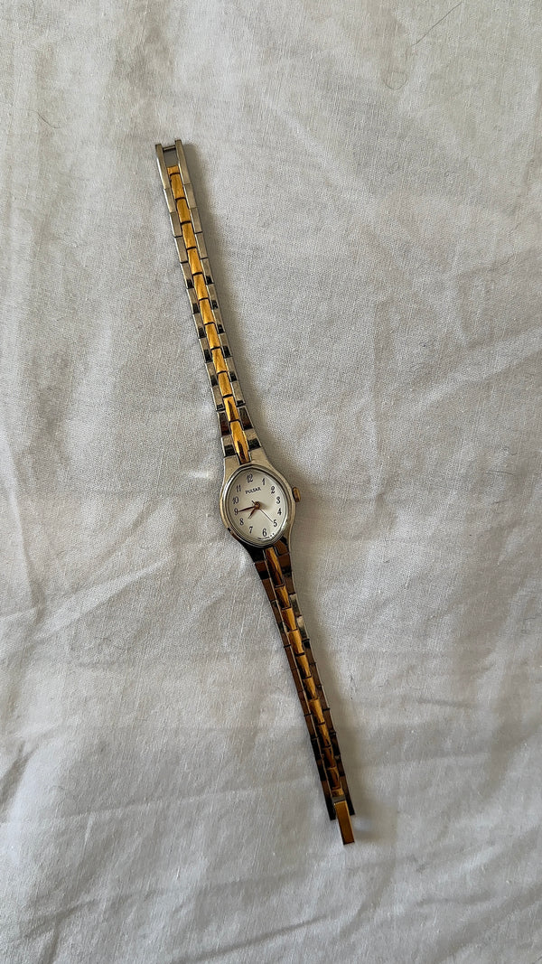 WORKING Dainty Two-Tone Clasp Watch