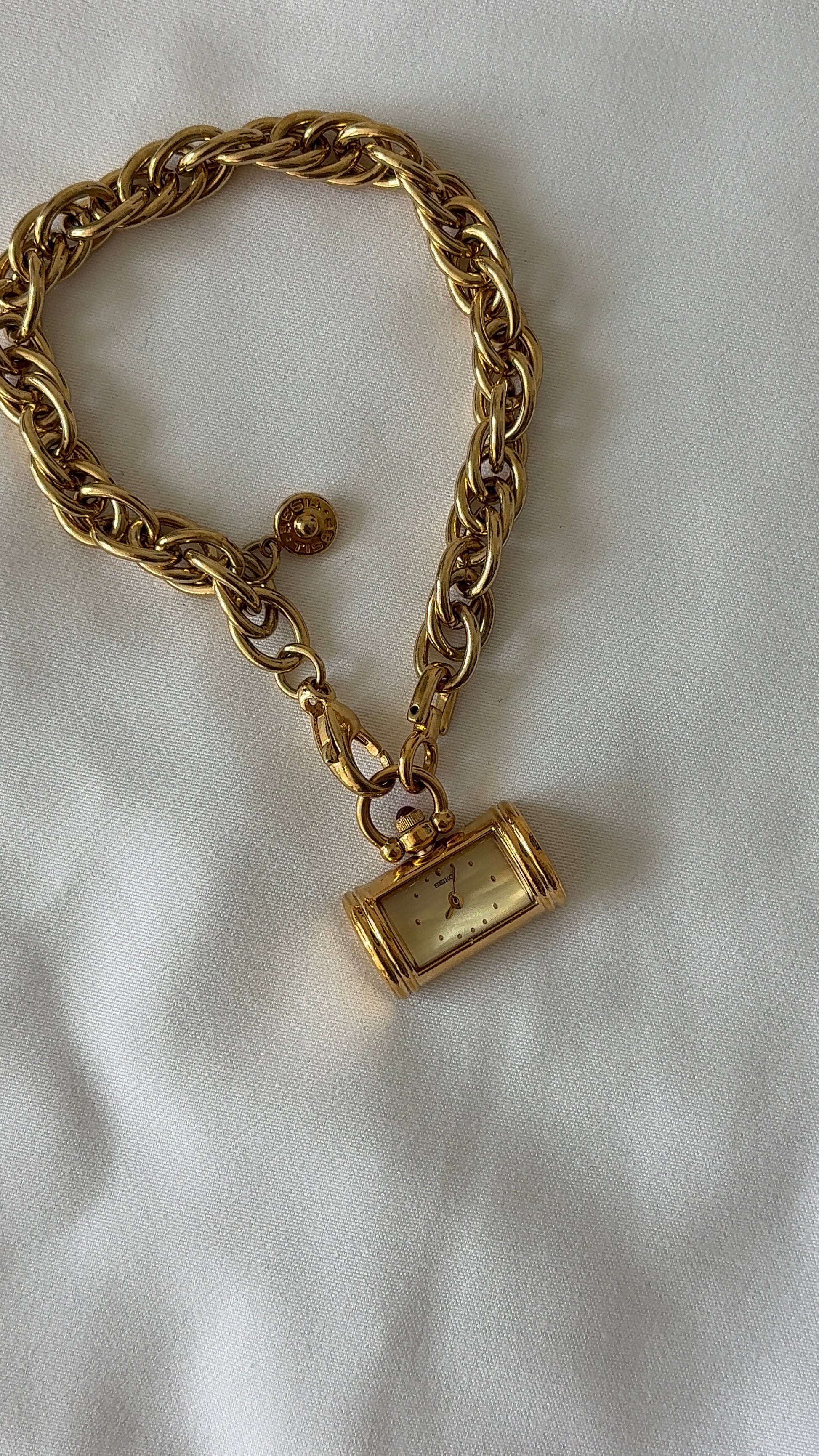 WORKING Seiko Chain Link Charm Watch