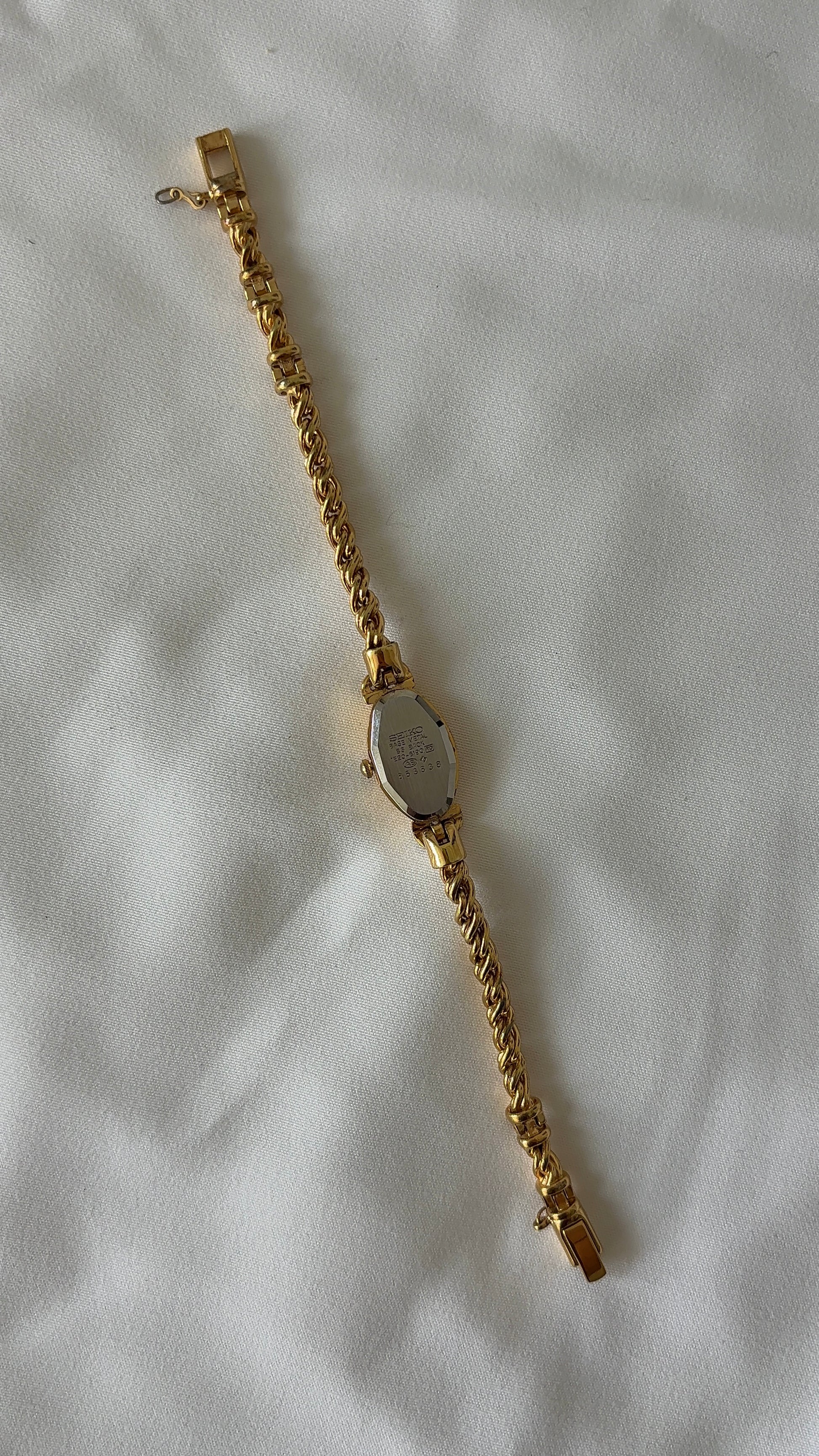 WORKING Dainty Emerald Gemstone Seiko Watch